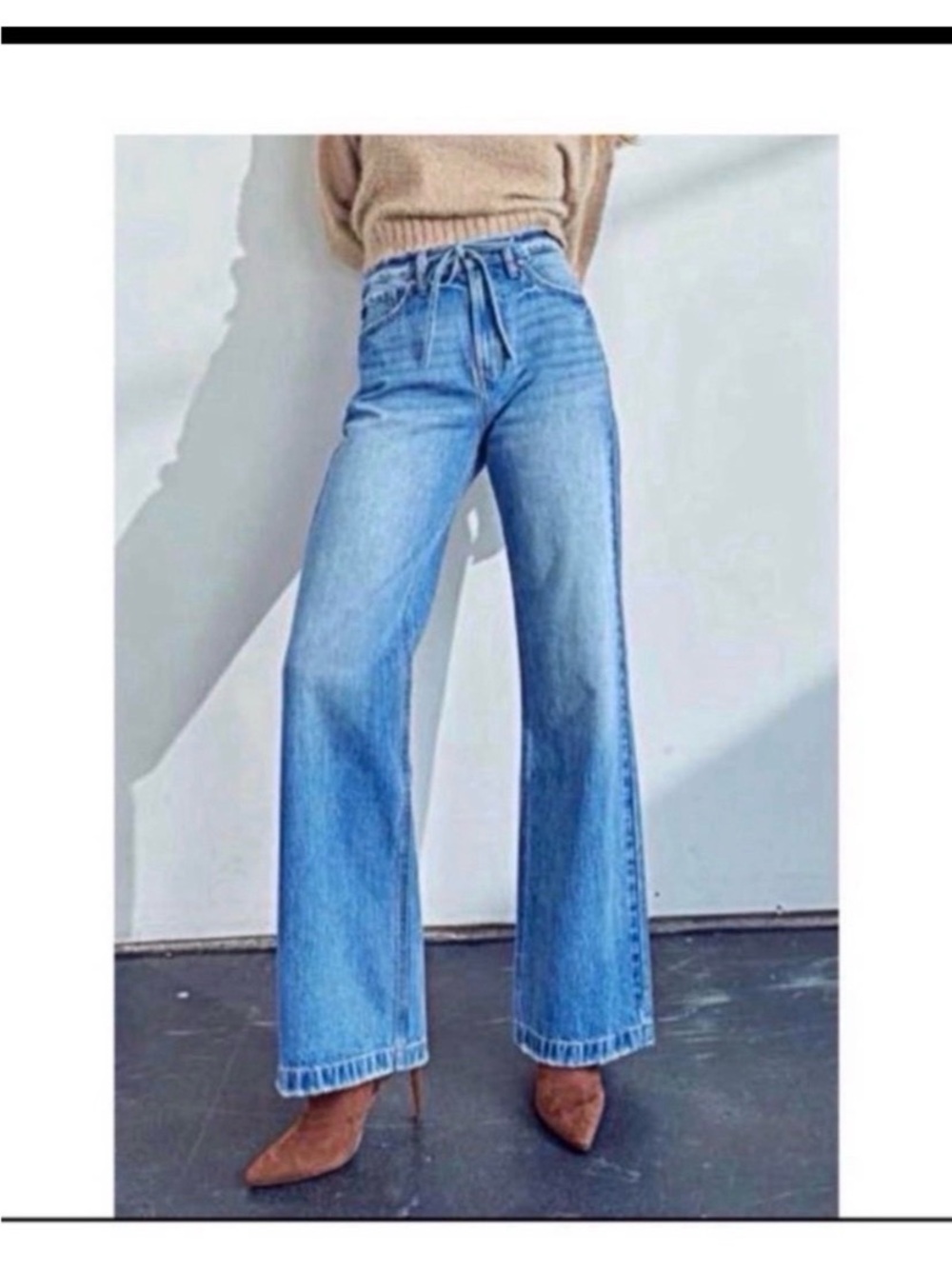 KANCAN 90’s Ultra High Rise Wide Leg Flare Jeans Size 31 New! - Picture 4 of 8
